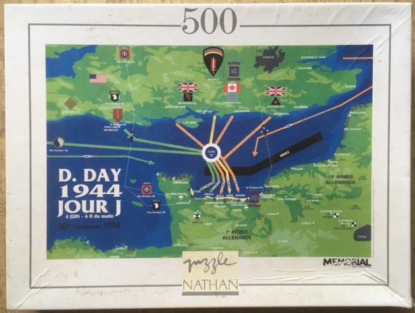 Image of the puzzle 500, Nathan, Carte du Débarquement, Complete, Picture of the box