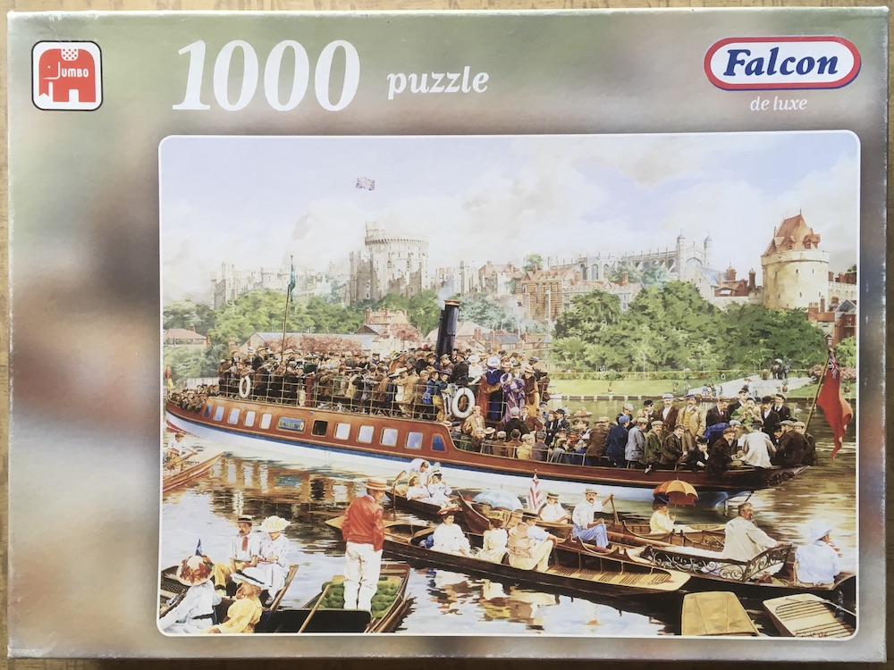 1000, Jumbo, The Boating Party, Windsor Castle, by Gary Cartwright, Complete, 2025-05-15 Image of the puzzle 1000, Jumbo, The Boating Party, Windsor Castle, by Gary Cartwright, Complete, Picture of the box