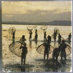 Image of the puzzle 100, Waddingtons, Fisherman at Sunset, Kenya, by George Holton, Complete, Picture of the box