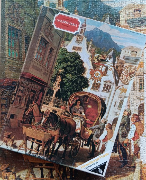 Image of the puzzle 750, Ravensburger, Wedding Tour, by Moritz von Schwind, Complete, Picture of the Box