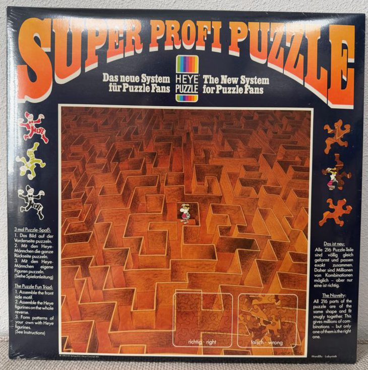 216, Heye, Labyrinth, Guillermo Mordillo, Factory Sealed, Listed by Davey Image of the puzzle 216, Heye, Labyrinth, Guillermo Mordillo, Factory Sealed, Picture of the box