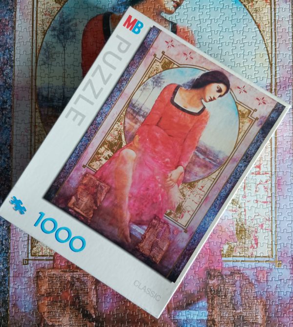 Image of the puzzle 1000, MB, Donna Velata, by Richard Franklin, Complete, Picture of the Box