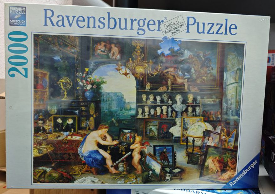 2000, Ravensburger, Allegory of Sight, Brueghel, Factory Sealed, Listed by TuMeCompletas Image of the puzzle 2000, Ravensburger, Allegory of Sight, Brueghel, Factory Sealed, Picture of the box