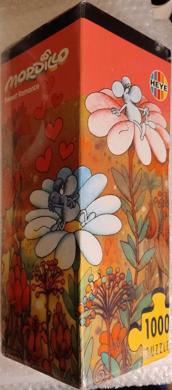 Image of the puzzle 1000, Heye, Sweet Romance, Mordillo, Factory Sealed, Picture of the box