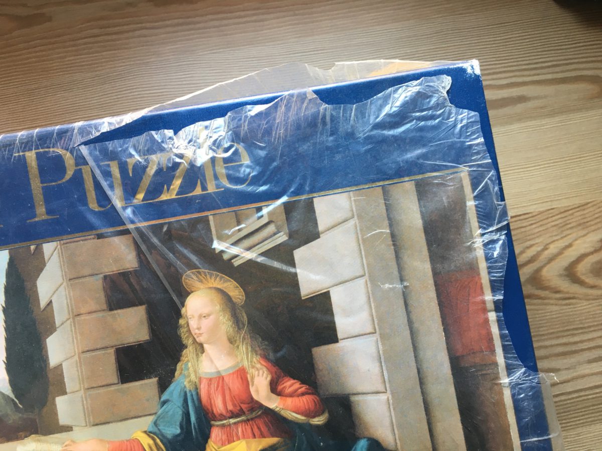 Image of the puzzle Image of the puzzle 13200, Clementoni, The Annunciation, by Leonardo da Vinci, Factory Sealed, Detail of the box