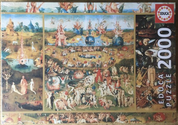 Image of the puzzle 2000, Educa, Garden of Delights, Bosch, Factory Sealed, Picture of the box