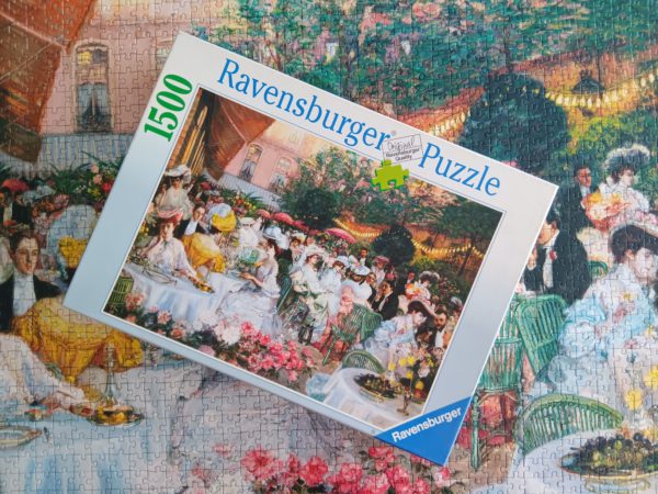 Image of the puzzle 1500, Ravensburger, Ritz Hotel, Paris 1904, Jeanniot, Complete, Picture of the box