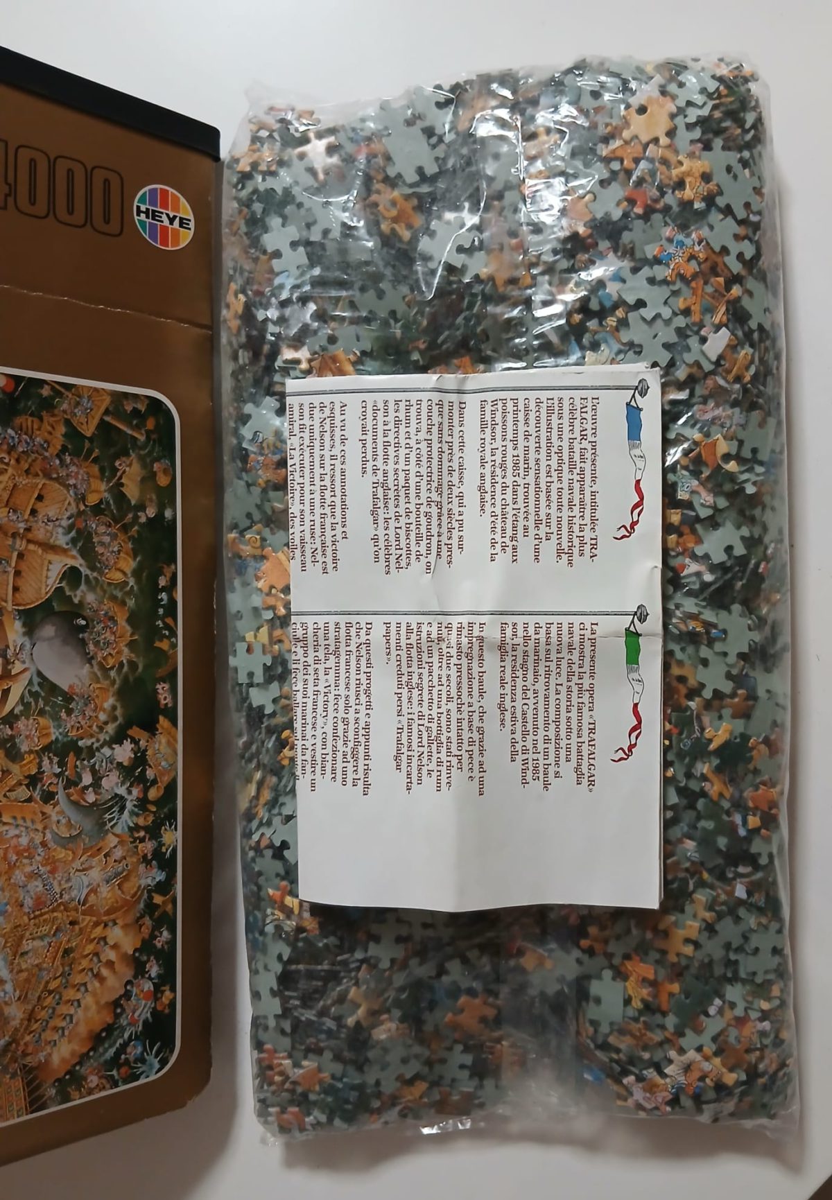 Image of the puzzle 4000, Heye, Trafalgar, Michael Ryba, Sealed Bag, Picture of the contents