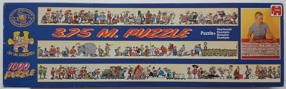 1000, Jumbo, The Longest Van Haasteren Puzzle in the World, by Jan van Haasteren, Sealed Bag, Listed by Vanesa Image of the puzzle 1000, Jumbo, The Longest Van Haasteren Puzzle in the World, by Jan van Haasteren, Sealed Bag, Picture of the box