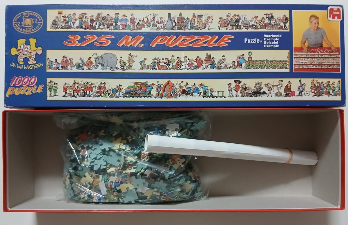 Image of the puzzle 1000, Jumbo, The Longest Van Haasteren Puzzle in the World, by Jan van Haasteren, Sealed Bag, Picture of the bag
