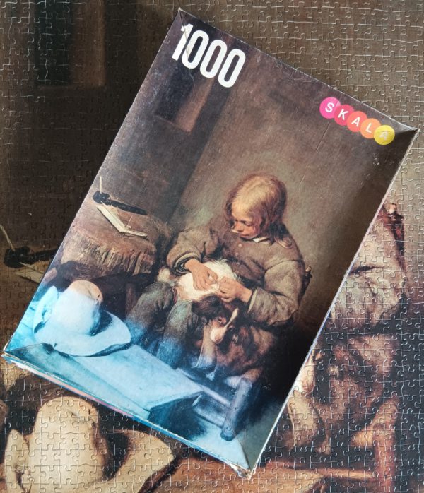 Image of the puzzle 1000, Skala, Boy with Dog, by Gerard Ter Borch, Complete, Picture of the box