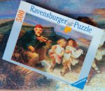 Image of the puzzle 500, Ravensburger, A Dance for the Fiddler, by Frederick Morgan, Complete, Picture of the Box