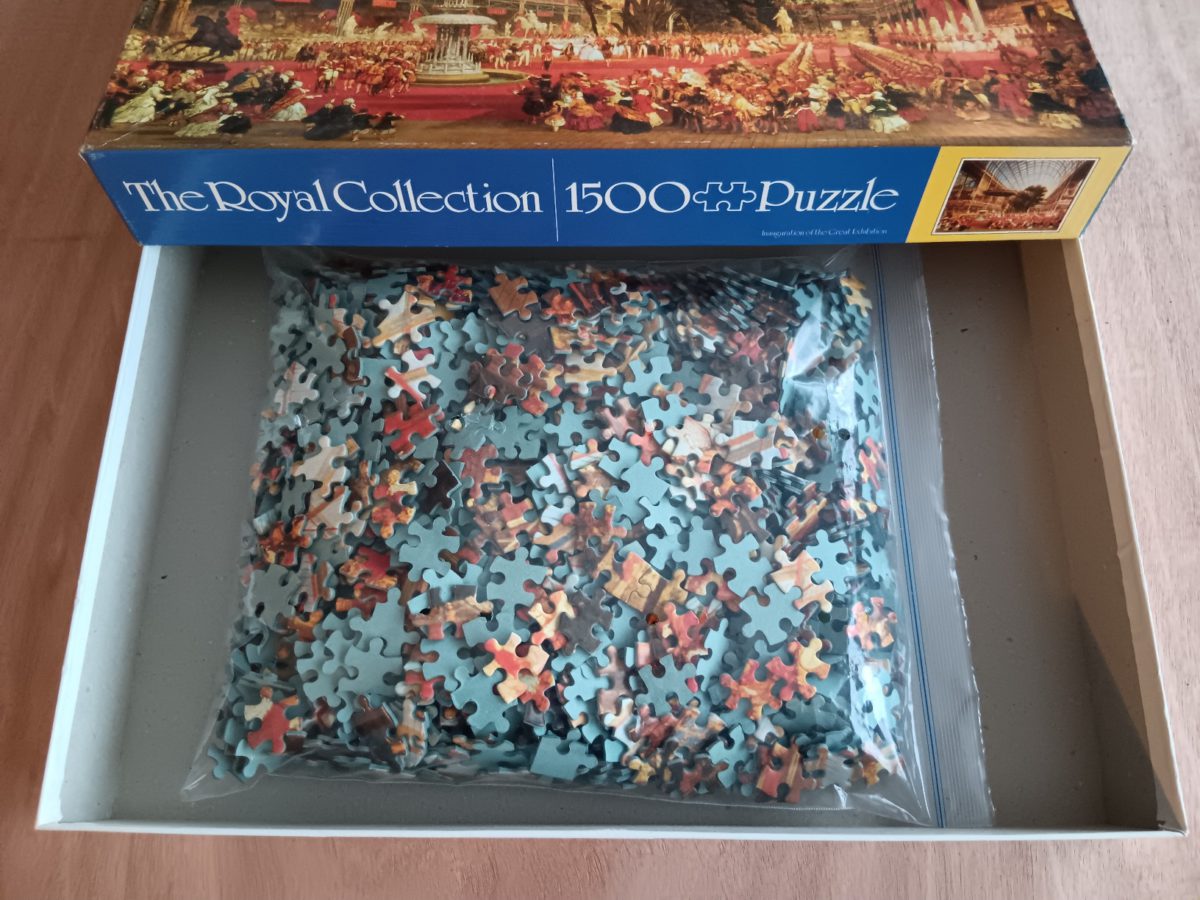 Image of the puzzle 1500, Falcon, The Inauguration of the Great Exhibition, by Roberts, Complete, Picture of the Bag