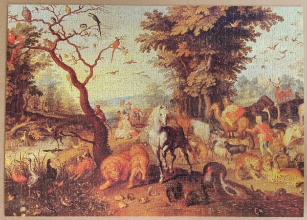 Image of the puzzle 1000, Flamenco, Noah's Ark, by Jan Brueghel the Elder, Complete, Picture of the Assembled Puzzle