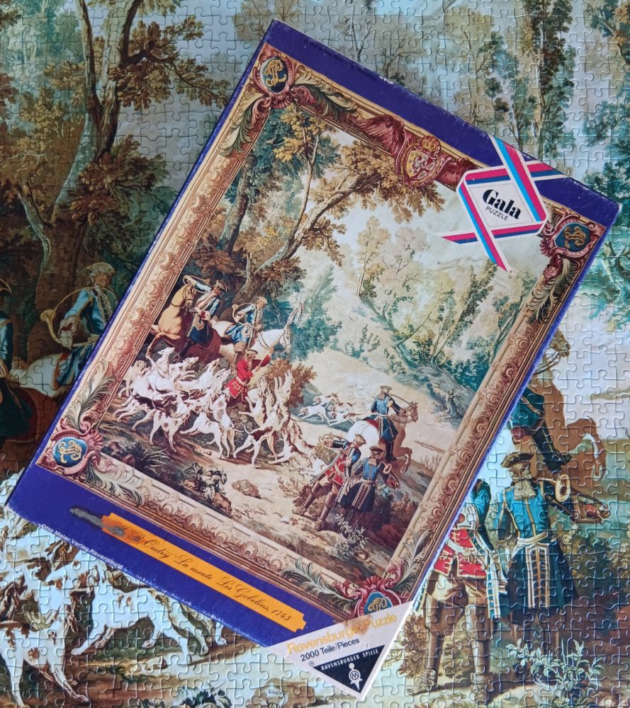 2000, Ravensburger, The Chase, by Oudry, Complete, Listed by Emilia Puzzles Image of the puzzle 2000, Ravensburger, The Chase, by Oudry, Complete, Picture of the Box