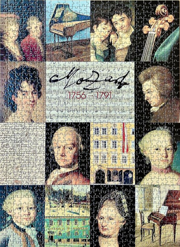 Image of the puzzle 1000, Schmidt, Wolfgang Amadeus Mozart, Collage, Complete, Picture of the Assembled Puzzle