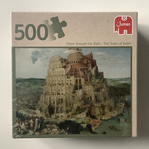 Image of the puzzle 500, Jumbo, The Tower of Babel, by Pieter Bruegel the Elder, Factory Sealed, Picture of the Box