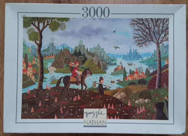 Image of the puzzle 3000, Nathan, Landscape with Horseman, by Thomas, Sealed Bag, Picture of the box
