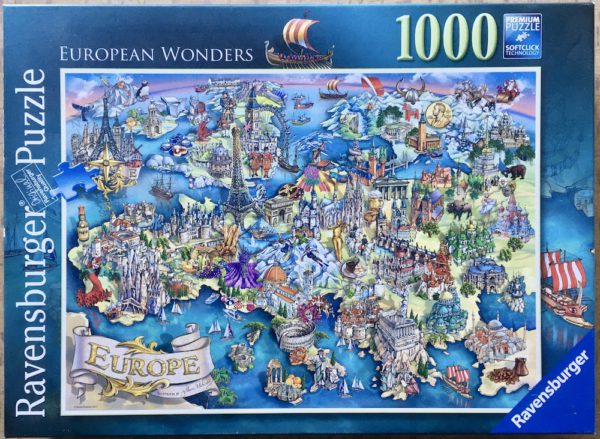 Image of the puzzle 1000, Ravensburger, European Wonders, by Maria Rabinky, Complete, Picture of the box
