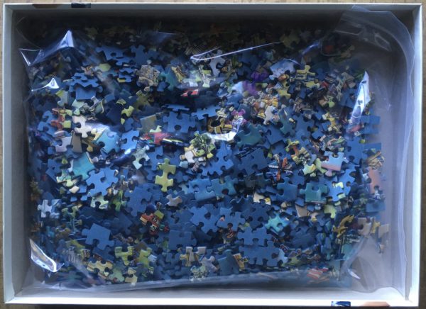 Image of the puzzle 1000, Ravensburger, European Wonders, by Maria Rabinky, Complete, Picture of the bag