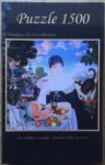 Image of the puzzle 1500, Mondopuzzle, Merchant's Wife at Tea, by Boris Kustodiev, Factory Sealed, Picture of the box