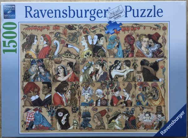 Image of the puzzle 1500, Ravensburger, Love through the Ages, by Sveta Dorosheva, Factory Sealed, Picture of the box