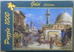 Image of the puzzle 1000, Gold Puzzle, Orientalist Street View, by Carl Wuttke, Factory Sealed, Picture of the box