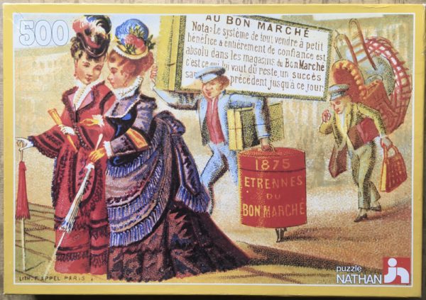 Image of the puzzle 500, Nathan, Affiche: Au Bon Marché, by F. Appel, Complete, Picture of the box