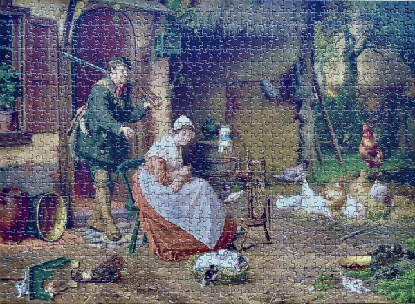 Image of the puzzle 1000, Anatolian, Farmyard Scene, by Cole, Complete, Picture of the Assembled Puzzle
