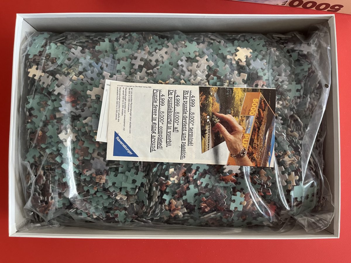 Image of the puzzle 5000, Ravensburger, The Fish Market, by Brueghel, Sealed Bag, Picture of the Bag