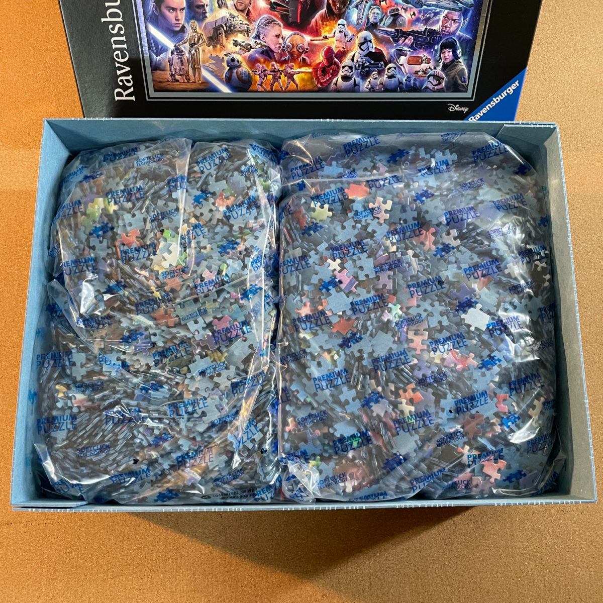 Image of the puzzle 18000, Ravensburger, Star Wars Galactic Time Travel, Sealed Bag, Picture of the Bags