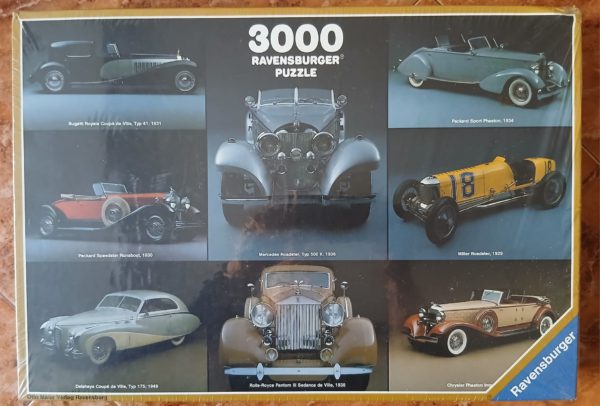 Image of the puzzle 3000, Ravensburger, Collage from Old Timers, Factory Sealed, Picture of the box