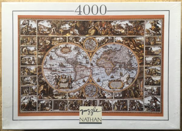 Image of the puzzle 4000, Nathan, Magna Carta Mundi, by Nicolaes Visscher I, Factory Sealed, Picture of the box