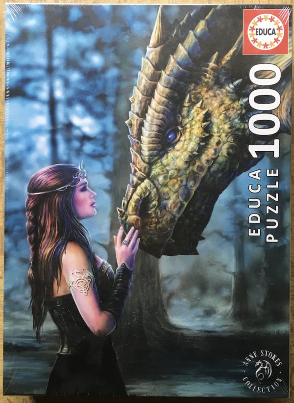 Image of the puzzle 1000, Educa, Once Upon a Time, by Anne Stokes, Factory Sealed, Picture of the box