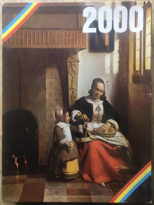 Image of the puzzle 2000, FNProductions, Woman peeling Apples, by Pieter de Hooch, Complete, Picture of the box