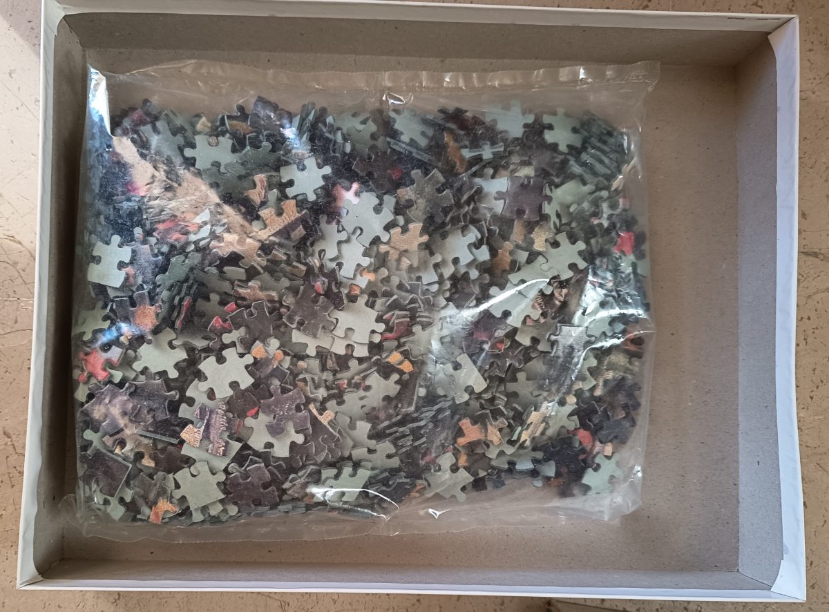 Image of the puzzle 1000, MB, Pierrot and Harlequin, by Paul Cézanne, Sealed Bag, Picture of the Bag