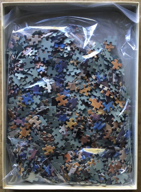 Image o the puzzle 1000, Ravensburger, La Dame en Bleu, by Gaspar Camps, Complete, Picture of the bag