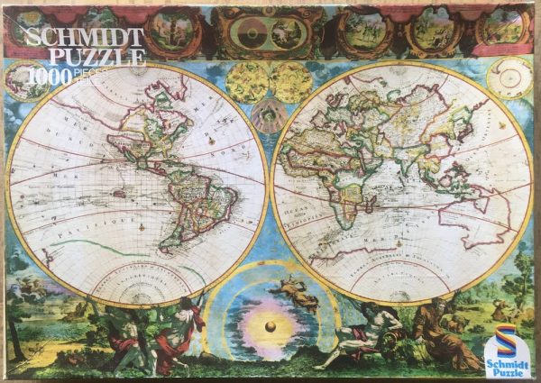 Image of the puzzle 1000, Schmidt, Historic World Map, Complete, Picture of the box