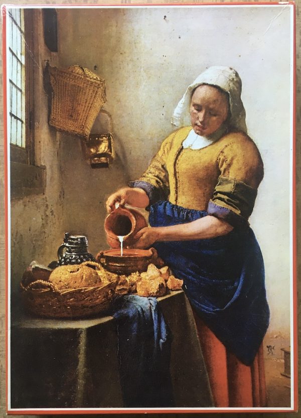 Image of the puzzle 1000, Flamenco, The Milkmaid, by Johannes Vermeer, Sealed Bag, Picture of the box