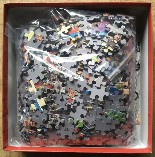 Image of the puzzle 950, Jumbo, Motorbike Race, by Jan van Haasteren, Complete, Picture of the bag