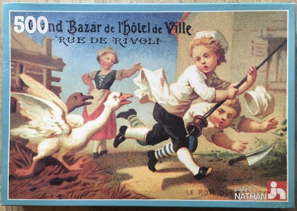 Image of the puzzle 500, Nathan, Affiche: Grand Bazar de l'Hôtel de Ville, Complete, Picture of the box