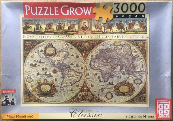 Image of the puzzle 3000, Grow, Mapa Mundi 1665, by Willem Blaeu, Complete, Picture of the box