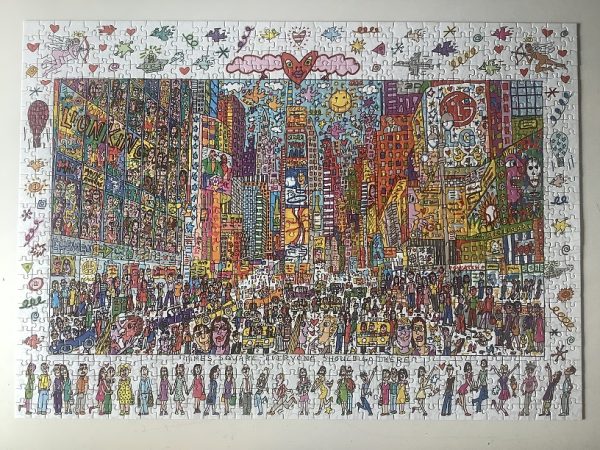 Image of the puzzle 1000, Ravensburger, Times Square - Everyone Should Go There, by James Rizzi, Complete, Picture of the box