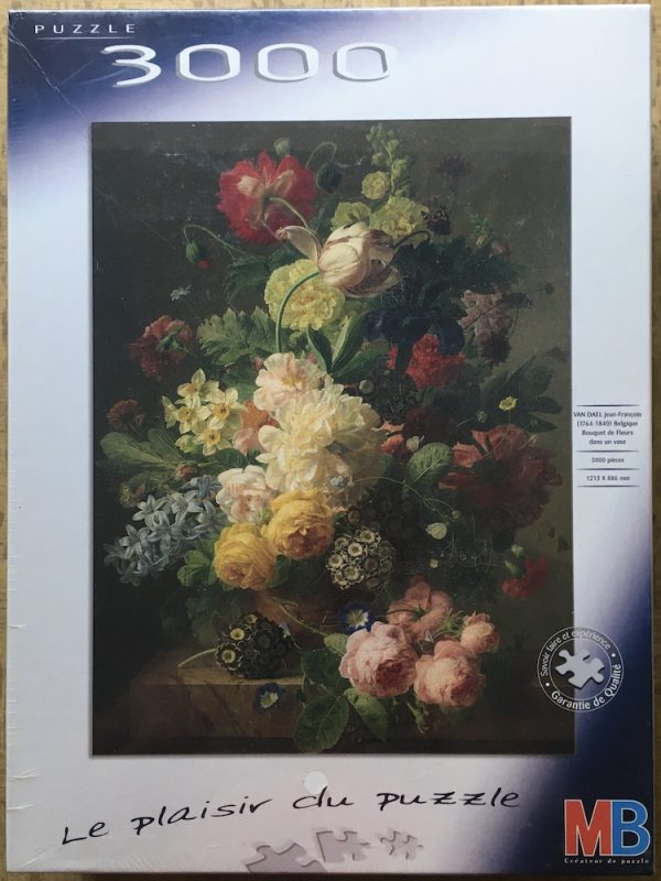Image of the puzzle 3000, MB, Bouquet of Flowers, Jan Frans van Dael, Factory Sealed, Picture of the box
