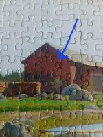 Image of the puzzle 1000, Tactic, A Rest on the Way to the Fair, by Gunnar Berndtson, Complete, Picture of the Damaged Piece