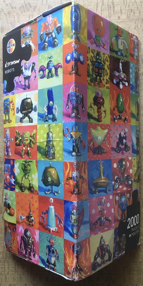 Image of the puzzle 2000, Heye, Robots, by Henry Stinson, Factory Sealed, Picture of the box